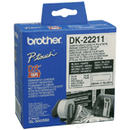 Brother Label Etiketten P-Touch 29mm x 15,24m DK22211 Black on White