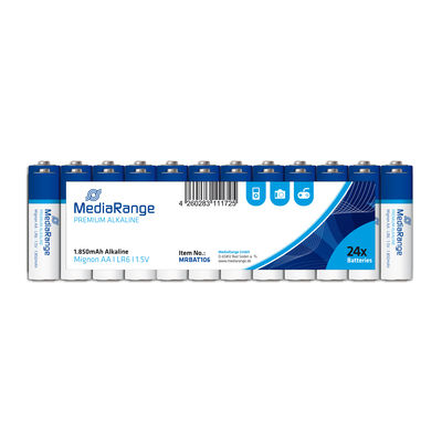 MediaRange Premium Alkaline Batterien, Mignon AA|LR6|1.5V, 24er Pack